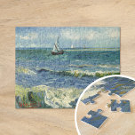 Puzzle Mer | Vincent Van Gogh<br><div class="desc">Paysage marin près des Saintes-Maries-de-la-Mer (1888) par l'artiste post-impressionniste néerlandais Vincent Van Gogh. L'oeuvre d'origine est une peinture marine sur toile représentant un bateau sur un océan bleu abstrait.

Utilisez les outils de conception pour ajouter du texte personnalisé ou personnaliser l'image.</div>