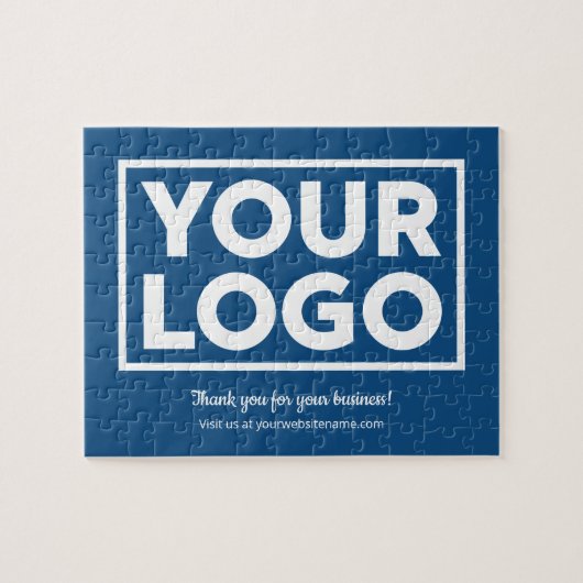 Puzzle Merci client du logo d'entreprise personnalisé sur (Horizontal)