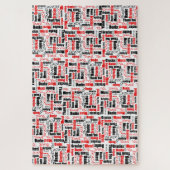 Puzzle Merci de typographie multilingue rouge noir (Vertical)