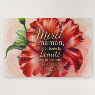 Puzzle Merci maman Design floral élégant