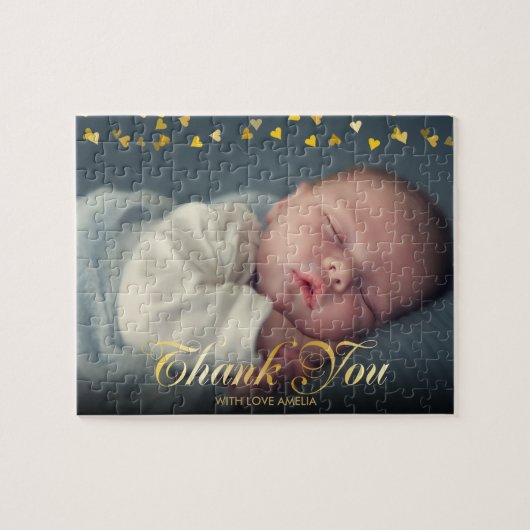 Puzzle Merci personnalisé de bébé de photo (Horizontal)