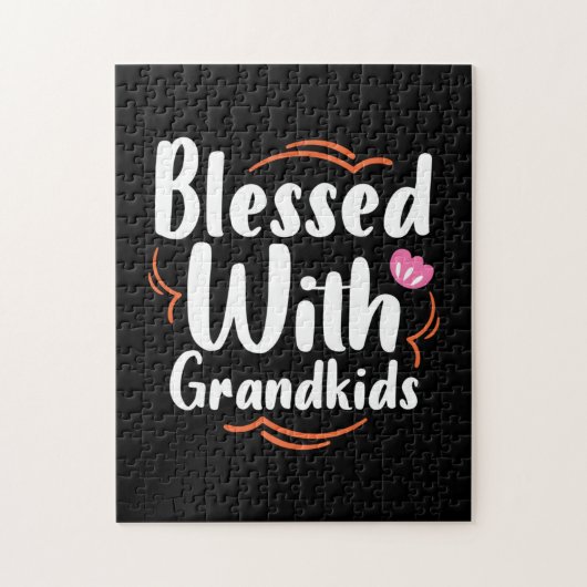 Puzzle Mère Cadeau Béni Avec Les Petits-Enfants (Vertical)