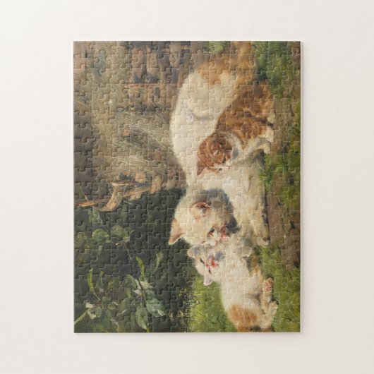 Puzzle Mère Chat avec chatons | Julius Adam le Jeune (Vertical)