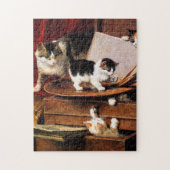 Puzzle Mère Chat et chatons sur table (Vertical)