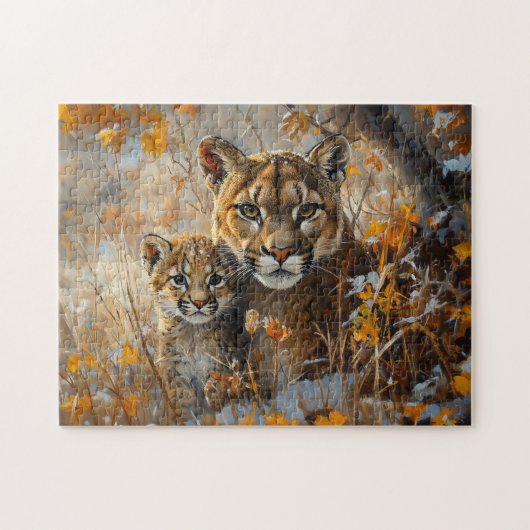 Puzzle Mère Cougar et son chaton (Horizontal)