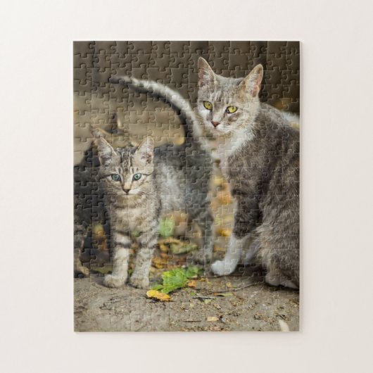 Puzzle Mère et bébé Animal Chat Photographie Animal (Vertical)