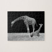 Puzzle Mère et bébé girafes noir et blanc (Horizontal)