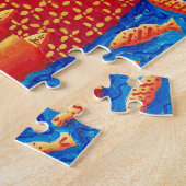 Puzzle Mère Et Fils Avec Poisson D'Or Peinture D'Art Mode (Côté)