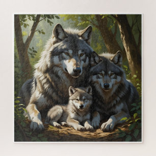 Puzzle Mère louve et louveteau