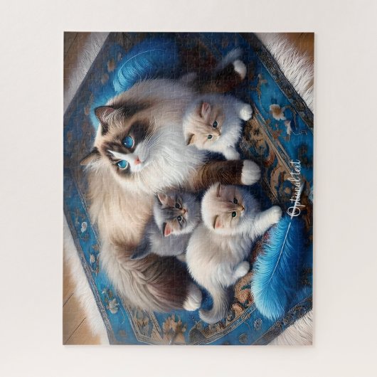 Puzzle Mère Ragdoll Chat et chatons (Vertical)