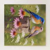 Puzzle Merlesbleus sur un poteau de clôture (Horizontal)