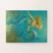 Puzzle Mermaid and Dolphin Kids 30 oversized piece (Horizontal)