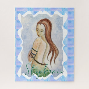 Puzzle Mermaid Fantasy Bohème Personnalisée Aquarelle