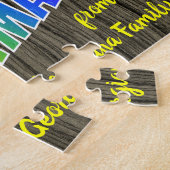 Puzzle "MERRY CHRISTMAS !" dans Rainbow Text, Faux Wood L (Côté)