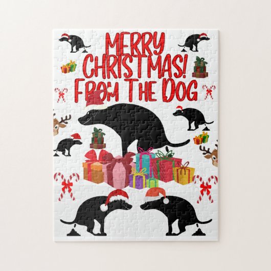 Puzzle Merry Christmas from the Pooping Dog - Funny Holid (Vertical)