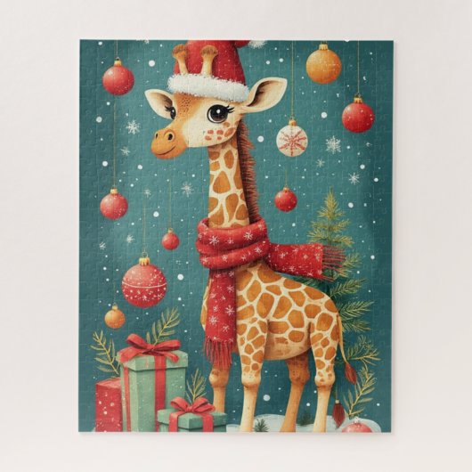 Puzzle Merry Christmas Giraffe (Vertical)
