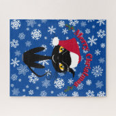 Puzzle Merry Christmas Kitty Cat (Horizontal)