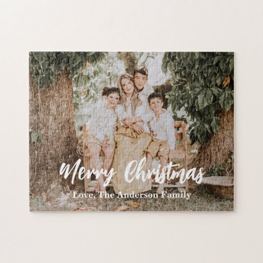 Puzzle Merry Christmas Photo Holiday (Horizontal)