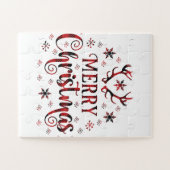Puzzle Merry Christmas Snowflakes (Horizontal)