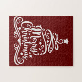 Puzzle Merry Christmas Snowflakes (Horizontal)