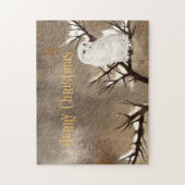 Puzzle Merry Christmas Snowy Owl (Vertical)
