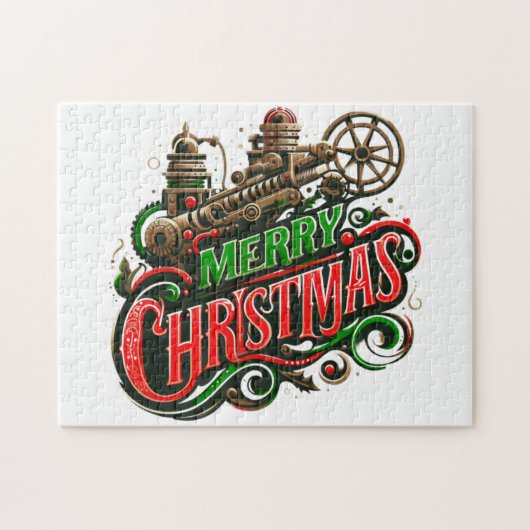 Puzzle Merry Christmas steampunk (Horizontal)