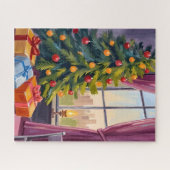 Puzzle Merry Christmas Tree Holiday Painting (Horizontal)