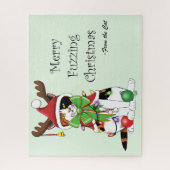 Puzzle Merry Fuzzing Christmas Cat (Vertical)