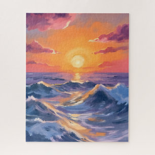 Puzzle Mers Rocheuses Vagues Océaniques Peinture Aquarell