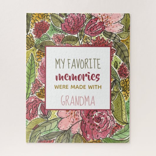 Puzzle Mes souvenirs préférés sont avec Grandma Pink Flow (Vertical)