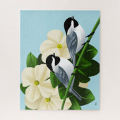 Puzzle Mésanges et Fleur de Cornouiller (Vertical)