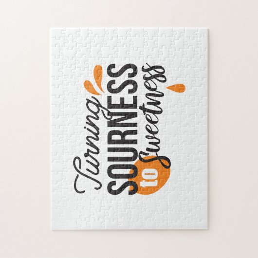 Puzzle Message de vie positif - Transformer l'acide en su (Vertical)