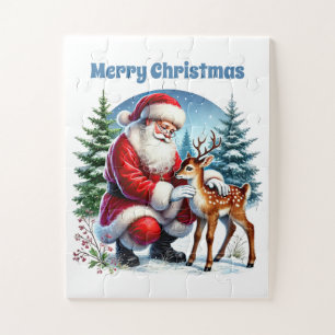 Puzzle Message Noël Père Noël Holiday personnalisable