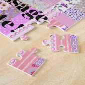 Puzzle Message personnalisé de surface composée rose (Côté)
