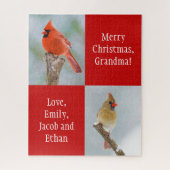 Puzzle Message personnel Cardinal Birds Red Christmas (Vertical)