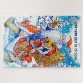 Puzzle Message traditionnel de carte postale de Noël Père (Horizontal)