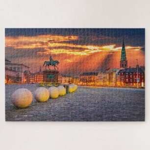 Puzzle met Kopenhagen sunset, Denemarken Legpuzzel