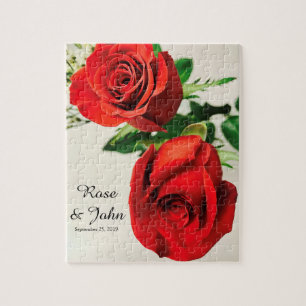 Puzzle met prachtige foto van rode rozen legpuzzel