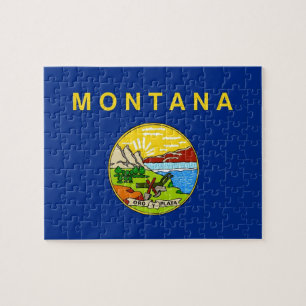 Puzzle met vlag van de staat Montana Legpuzzel