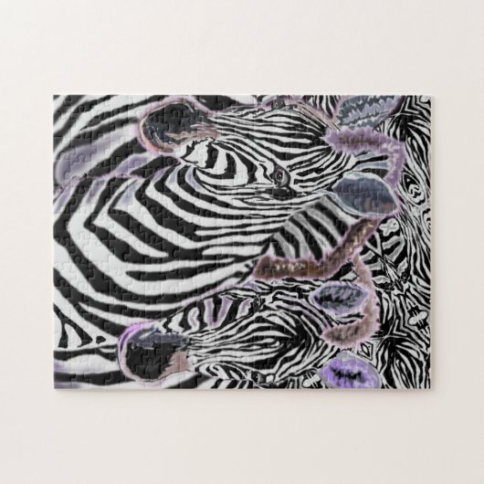 Puzzle met Zebras Hug - Schilderen Legpuzzel (Horizontaal)