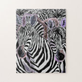 Puzzle met Zebras Hug - Schilderen Legpuzzel (Verticaal)