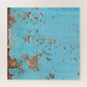 Puzzle Métal bleu rouillé : Mur texturé. (Horizontal)