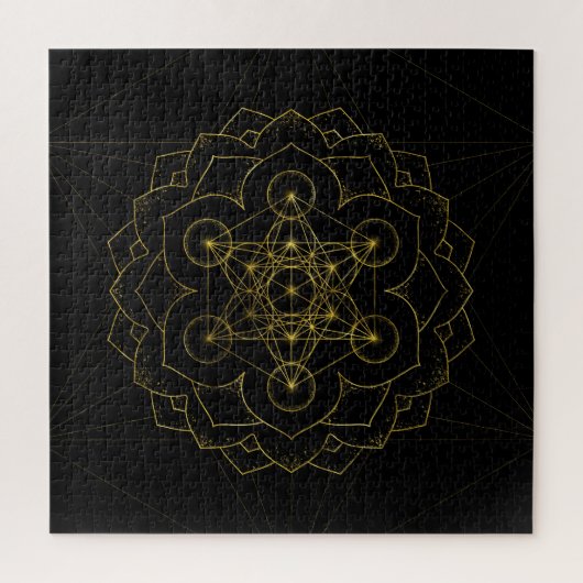 Puzzle Métatron's Cube in lotus Sacred Geometry (Vertical)