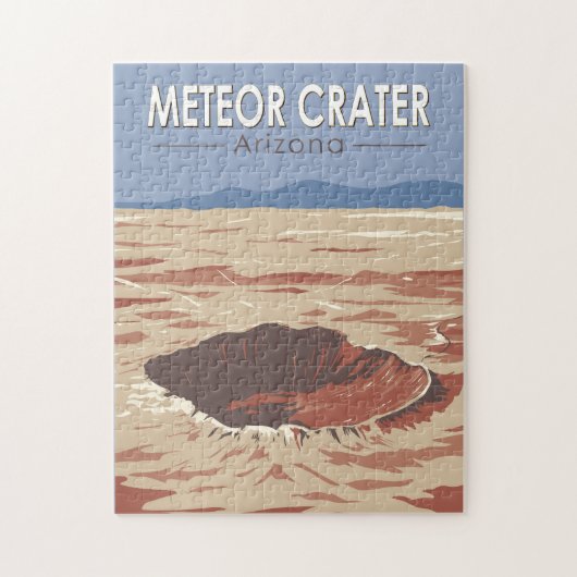 Puzzle Meteor Crater Arizona Travel Art Vintage (Vertical)