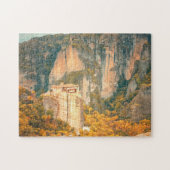Puzzle Meteora Grèce à l'automne Orange Cliffs Feuille (Horizontal)