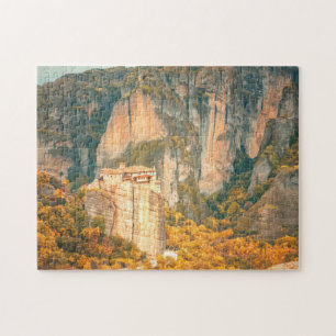Puzzle Meteora Grèce en automne Feuilles orange Falaises