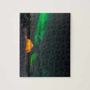 Puzzle Météore de Geminid et lumières du nord au-dessu