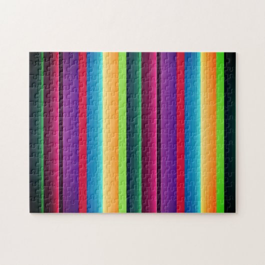 Puzzle Mexicaine Serape Vert Rouge Violet Bleu Maize Rose (Horizontal)
