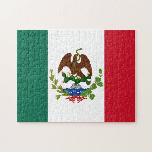 Puzzle Mexican Republic Flag 1835, Mexicanos Latino (Horizontal)