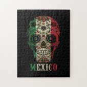 Puzzle Mexico Flag Skull (Vertical)